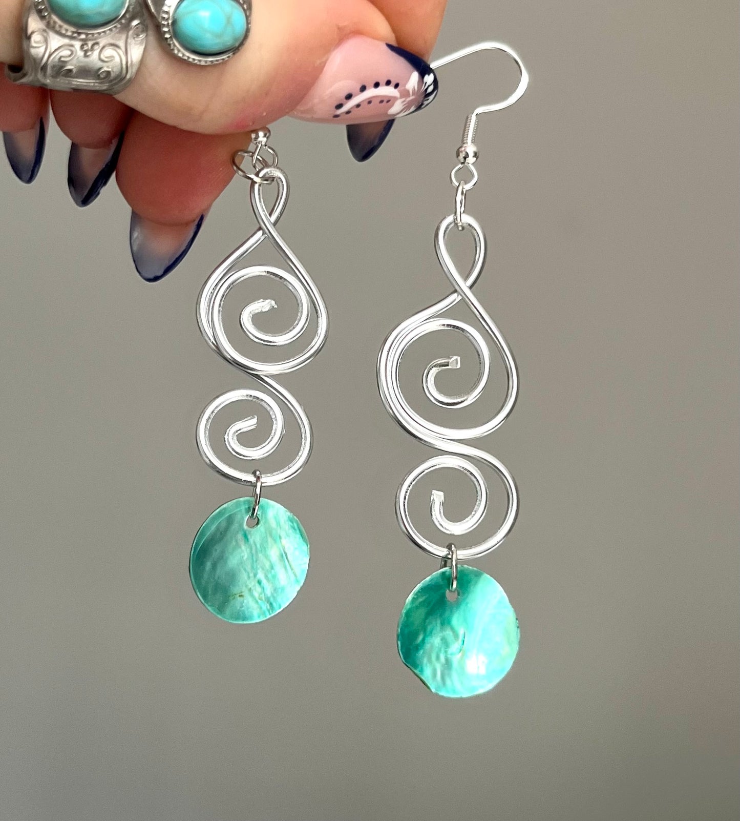 A aqua sister pair of dangles