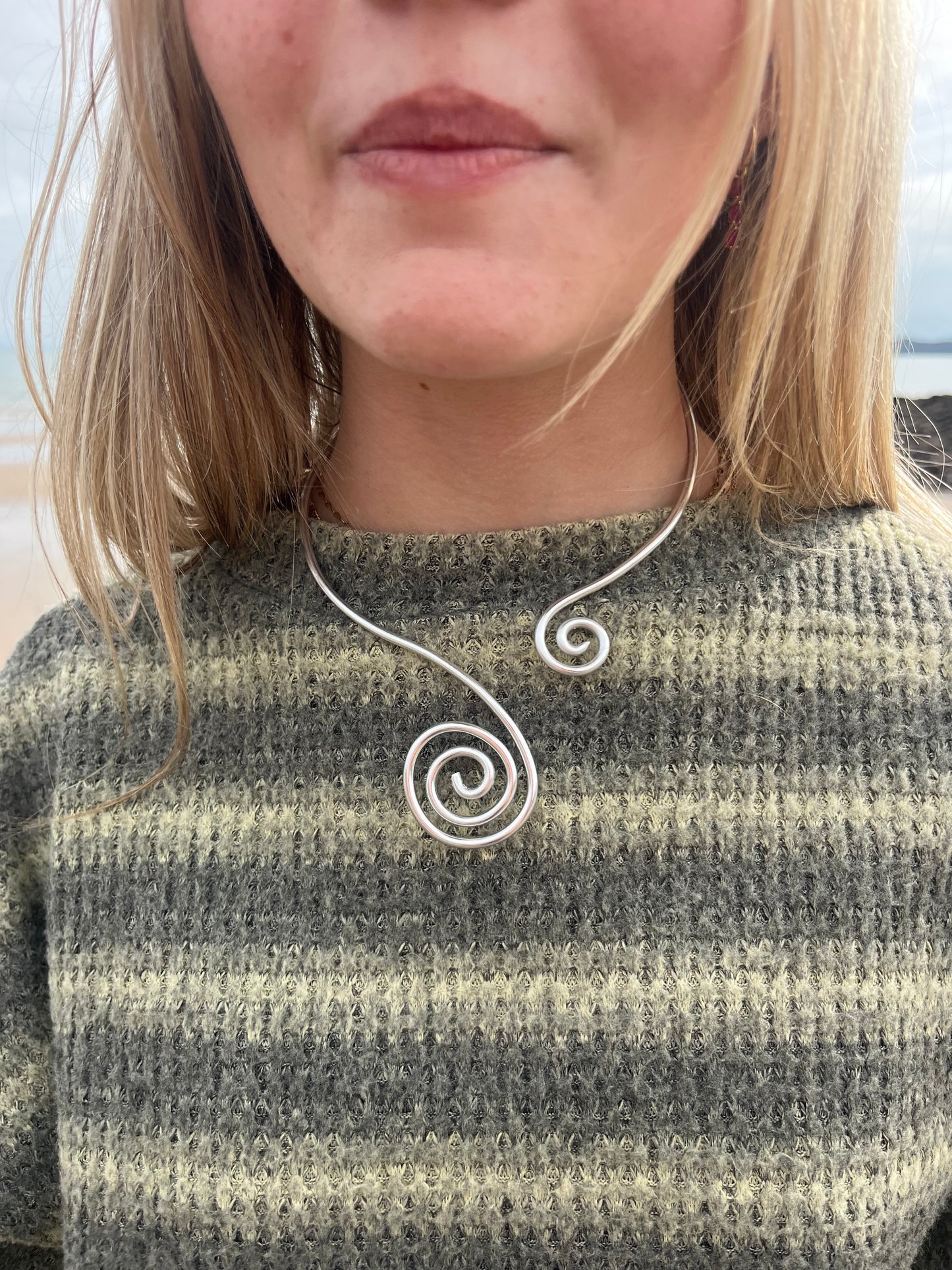 Asymmetrical OG swirl necklace