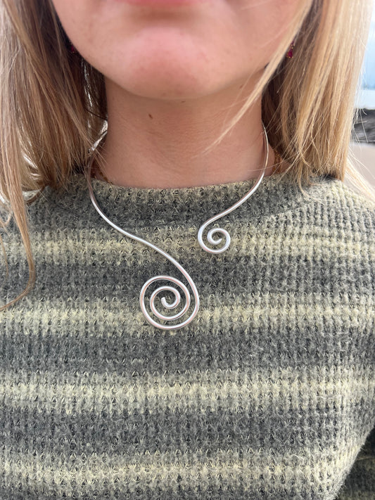 asymmetrical OG swirl necklace