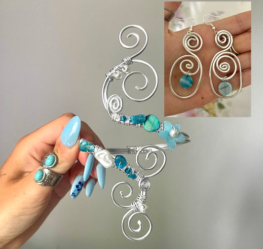 Mermaid -A set (cuff and earrings) limited edition 🌀🧚‍♂️🧜🏼