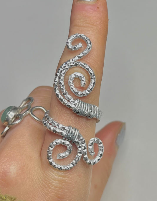 Silver Tentacle Ring/ Hair Bangle